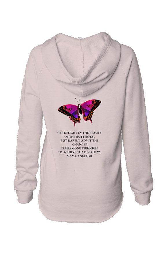 Womens Lightweight  Wash Hooded Sweatshirt