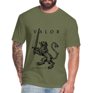 Fitted Cotton/Poly T-Shirt by Next Level - heather military green