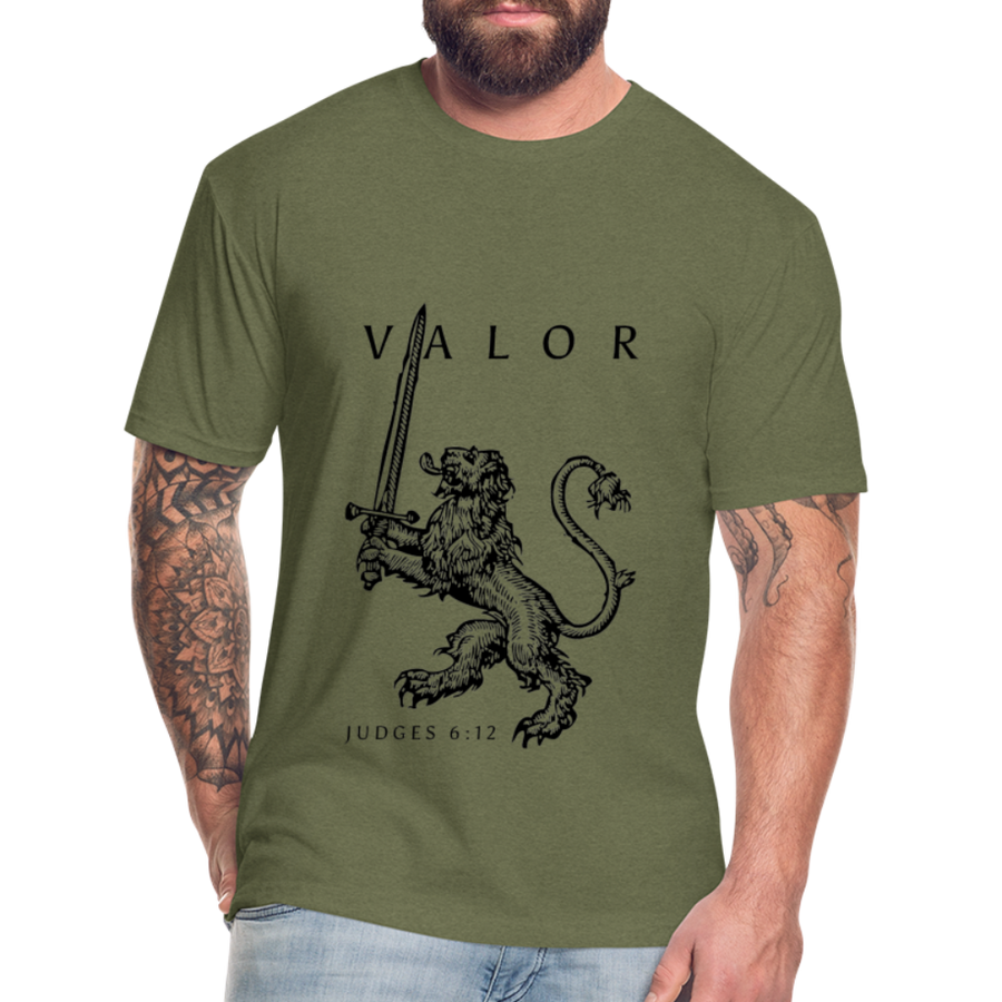 Fitted Cotton/Poly T-Shirt by Next Level - heather military green