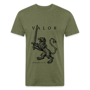 Fitted Cotton/Poly T-Shirt by Next Level - heather military green