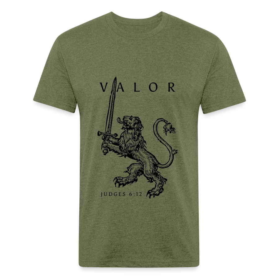 Fitted Cotton/Poly T-Shirt by Next Level - heather military green