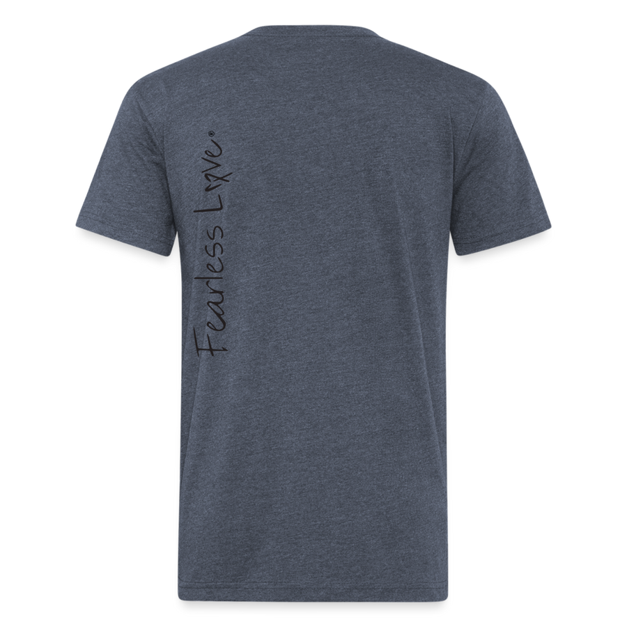 Fitted Cotton/Poly T-Shirt by Next Level - heather navy